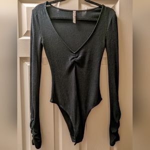 Intimately Free People Black Ribbed Bodysuit